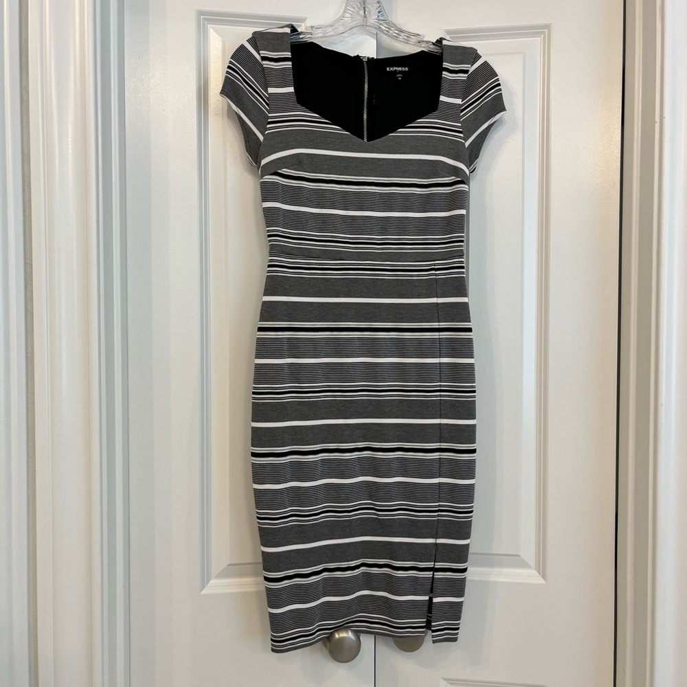 Express Black Sheath Dress with Sweetheart Neckline